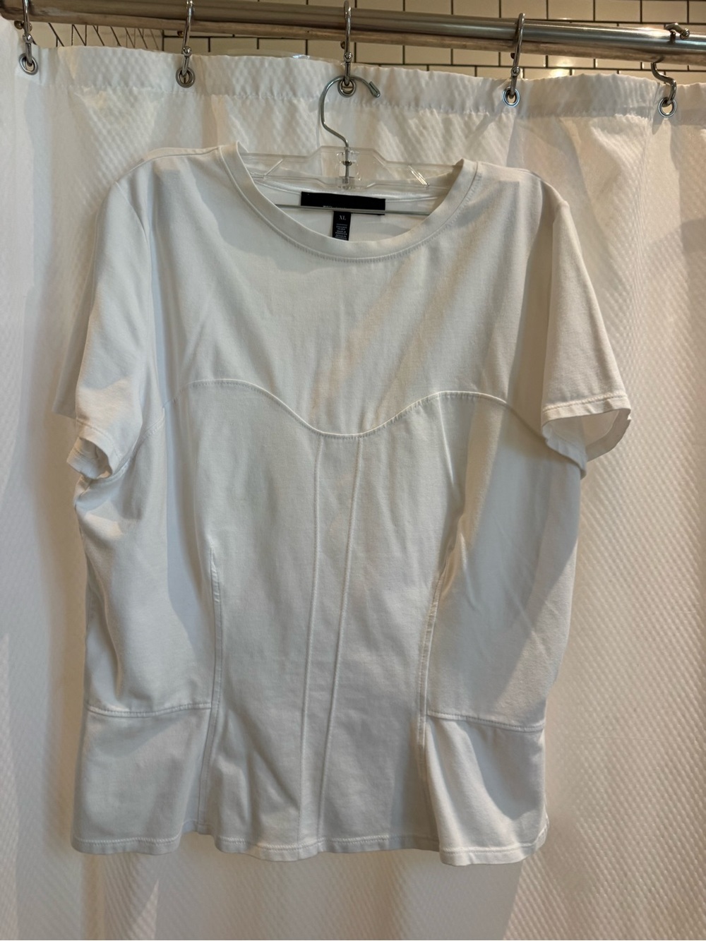 White House Black Market White Crewneck Short Sleeve Top